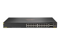 HPE Aruba 6200F 24G Class4 PoE 4SFP+ 370W Switch - switch - max. staplingsavstånd 10 kms - 24 portar - Administrerad - rackmonterbar JL725B#ABB