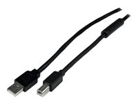 StarTech.com 20m / 65 ft Active USB 2.0 A to B Cable - Long 20 m USB Cable - 20m USB Printer Cable - 1x USB A (M), 1x USB B (M) - Black (USB2HAB65AC) - USB-kabel - USB typ B till USB - 20 m USB2HAB65AC