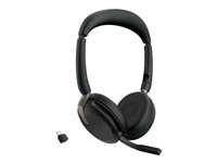 Jabra Evolve2 65 Flex UC Stereo - headset - med trådlös laddningsplatta 26699-989-889