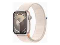 Apple Watch Series 9 (GPS) - stjärnljusaluminium - smart klocka med sportögla - starlight - 64 GB MR8V3KS/A