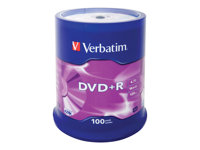 Verbatim - DVD+R x 100 - 4.7 GB - lagringsmedier 43551