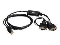 StarTech.com FTDI USB till seriell RS232-kabeladapter med 2 portar och COM-retention - seriell adapter - USB - RS-232 x 2 ICUSB2322F