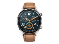 Huawei Watch GT Classic - rostfritt stål - smart klocka med rem - sadelbrun - 128 MB 55023253