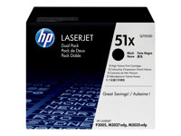HP 51X - 2-pack - Lång livslängd - svart - original - LaserJet - tonerkassett (Q7551XD) Q7551XD