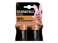 Duracell Plus batteri - 2 x C - alkaliskt 141827