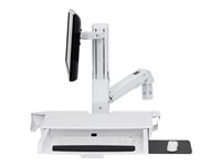 Ergotron StyleView Sit-Stand Combo Arm monteringssats - Patenterade Constant Force-tekniken - för LCD-skärm/tangentbord/mus/streckkodsläsare - vit 45-583-216