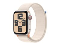 Apple Watch SE (GPS + Cellular) 2a generation - stjärnljusaluminium - smart klocka med sportögla - starlight - 32 GB MRH23DH/A