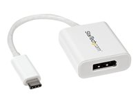 StarTech.com USB C to DisplayPort Adapter - 4K 60Hz - White - USB 3.1 Type-C to DisplayPort Adapter - USB C Video Adapter (CDP2DPW) - extern videoadapter - vit CDP2DPW