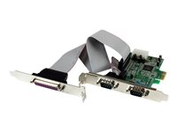 StarTech.com 2S1P Native PCI Express Parallel Serial Combo Card with 16550 UART - PCIe 2x Serial 1x Parallel RS232 Adapter Card (PEX2S5531P) - parallellt/seriellt kort - PCIe PEX2S5531P