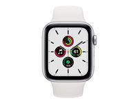 Apple Watch SE (GPS) - silveraluminium - smart klocka med sportband - vit - 32 GB MYDQ2DH/A