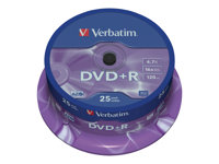 Verbatim DataLifePlus - DVD+R x 25 - 4.7 GB - lagringsmedier 43500