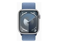 Apple Watch Series 9 (GPS) - silveraluminium - smart klocka med sportögla - winter blue - 64 GB MR9F3QF/A