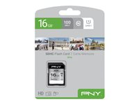 PNY Elite - flash-minneskort - 16 GB - SDHC UHS-I P-SD16GU1100EL-GE