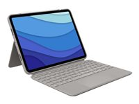 Logitech Combo Touch - tangentbord och foliefodral - med pekdyna - QWERTY - brittisk - sand Inmatningsenhet 920-010172
