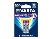 Varta batteri - 2 x AAA - Li 6103301402