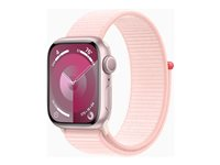 Apple Watch Series 9 (GPS) - rosa aluminium - smart klocka med sportögla - ljusrosa - 64 GB MR953DH/A