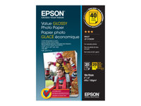 Epson Value Photo Paper Glossy - fotopapper - blank - 20 ark - 100 x 150 mm (paket om 2) C13S400044