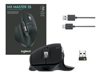 Logitech MX Master 3S Performance Wireless Mouse - mus - Bluetooth, 2.4 GHz - svart 910-006556