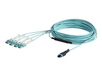 StarTech.com MTP to LC Breakout Cable - 30 ft / 10m - OM3 Multimode - 40Gb - Pull Tab - Plenum - MPO / MTP Connector - Fiber Optic Cable (MPO8LCPL10M) - övergångskabel - 10 m - havsblå MPO8LCPL10M