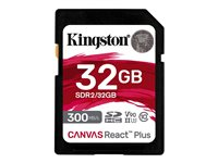 Kingston Canvas React Plus - flash-minneskort - 32 GB - SDXC UHS-II SDR2/32GB