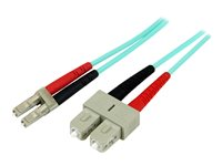 StarTech.com 2m Fiber Optic Cable - 10 Gb Aqua - Multimode Duplex 50/125 - LSZH - LC/SC - OM3 - LC to SC Fiber Patch Cable (A50FBLCSC2) - patch-kabel - 2 m - havsblå A50FBLCSC2