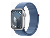 Apple Watch Series 9 (GPS) - silveraluminium - smart klocka med sportögla - winter blue - 64 GB MR923DH/A