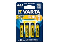 Varta Longlife batteri - 4 x AAA - alkaliskt 4103110414