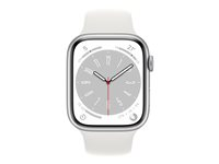 Apple Watch Series 8 (GPS) - silveraluminium - smart klocka med sportband - vit - 32 GB MP6N3FD/A