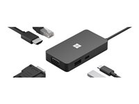Microsoft USB-C Travel Hub - dockningsstation - USB-C - VGA, HDMI - GigE 1E4-00004