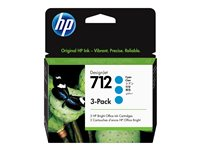 HP 712 - 3-pack - cyan - original - DesignJet - bläckpatron 3ED77A