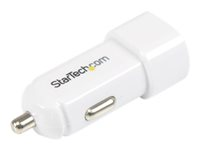 StarTech.com Dual Port USB Car Charger High Power (17 Watt / 3.4 Amp) strömadapter för bil - USB - 17 Watt USB2PCARWH