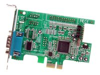 StarTech.com PCI Express RS232 seriell kortadapter med 1 port - PCIe RS232 seriellt värdkontrollerkort - PCIe till seriell DB9 - 16550 UART - Expansionskort i lågprofil - Windows och Linux - seriell adapter - PCIe - RS-232 PEX1S553LP