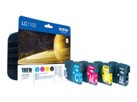 Brother LC1100 Value Pack - 4-pack - svart, gul, cyan, magenta - original - bläckpatron LC1100VALBPDR