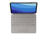 Logitech Combo Touch - tangentbord och foliefodral - med pekdyna - AZERTY - fransk - sand Inmatningsenhet 920-010218