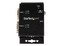 StarTech.com USB to Serial Adapter - 2 Port - Wall Mount - Din Rail Clips - Industrial - COM Port Retention - FTDI - DB9 (ICUSB2322I) - seriell adapter - USB 2.0 - RS-232 x 2 ICUSB2322I