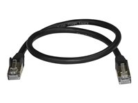 StarTech.com Cat6a Ethernet-kabel - skärmad (STP) - 0,5 m, svart - patch-kabel - 50 cm - svart 6ASPAT50CMBK