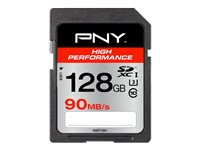 PNY High Performance - flash-minneskort - 128 GB - SDXC UHS-I SD128HIGPER90-EF