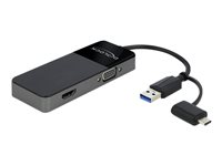 Delock Adapter USB 3.0 to 4K HDMI + VGA - adapterkabel - HDMI / VGA / USB - 12 cm 64085