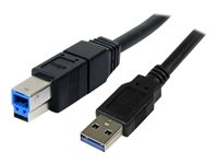 StarTech.com 3 m svart SuperSpeed USB 3.0-kabel A till B – M/M - USB-kabel - USB Type B till USB typ A - 3 m USB3SAB3MBK