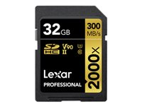Lexar Professional - flash-minneskort - 32 GB - SDHC UHS-II LSD2000032G-BNNNG