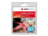 AgfaPhoto - 3-pack - gul, cyan, magenta - kompatibel - bläckpatron APCCLI521TRID