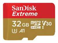 SanDisk Extreme - flash-minneskort - 32 GB - microSDHC UHS-I SDSQXAF-032G-GN6AT