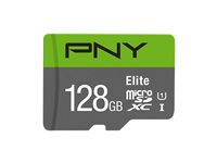 PNY Elite - flash-minneskort - 128 GB - mikroSDXC UHS-I P-SDU128V11100EL-GE