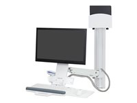 Ergotron StyleView Sit-Stand Combo System monteringssats - Patenterade Constant Force-tekniken - för LCD-skärm/tangentbord/mus/streckkodsläsare/processor - medelstor CPU-hållare - vit 45-271-216