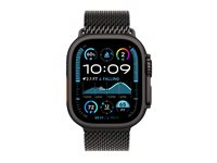 Apple Watch Ultra 2 - svart titan - smart klocka med milanesisk loop - svart - 64 GB MX5U3KS/A