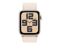 Apple Watch SE (GPS) 2a generation - stjärnljusaluminium - smart klocka med sportögla - starlight - 32 GB MRE63QF/A