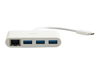 C2G USB C Hub with Ethernet - 3-Port USB Hub - hubb - 3 portar 29746
