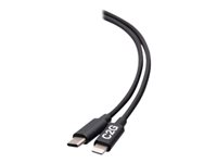 C2G 6ft (1.8m) USB-C Male to Lightning Male Sync and Charging Cable - Black - Lightning-kabel - Lightning / USB - 1.83 m C2G54556