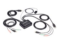 Black Box 4K60 DisplayPort Cable KVM Switch - omkopplare för tangentbord/video/mus/ljud/USB - 2 portar KV62-CBL
