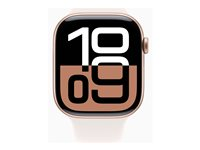 Apple Watch Series 10 (GPS) - guldrosa aluminium - smart klocka med sportband - light blush - 64 GB MWWT3QN/A